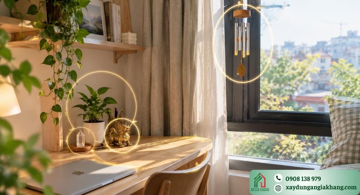 Vật phẩm phong thủy nhỏ gọn dễ tháo lắp cho phòng trọ
