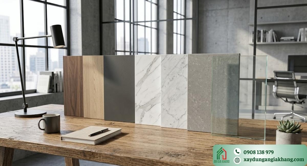 hạng mục vật liệu trong thi công nội thất