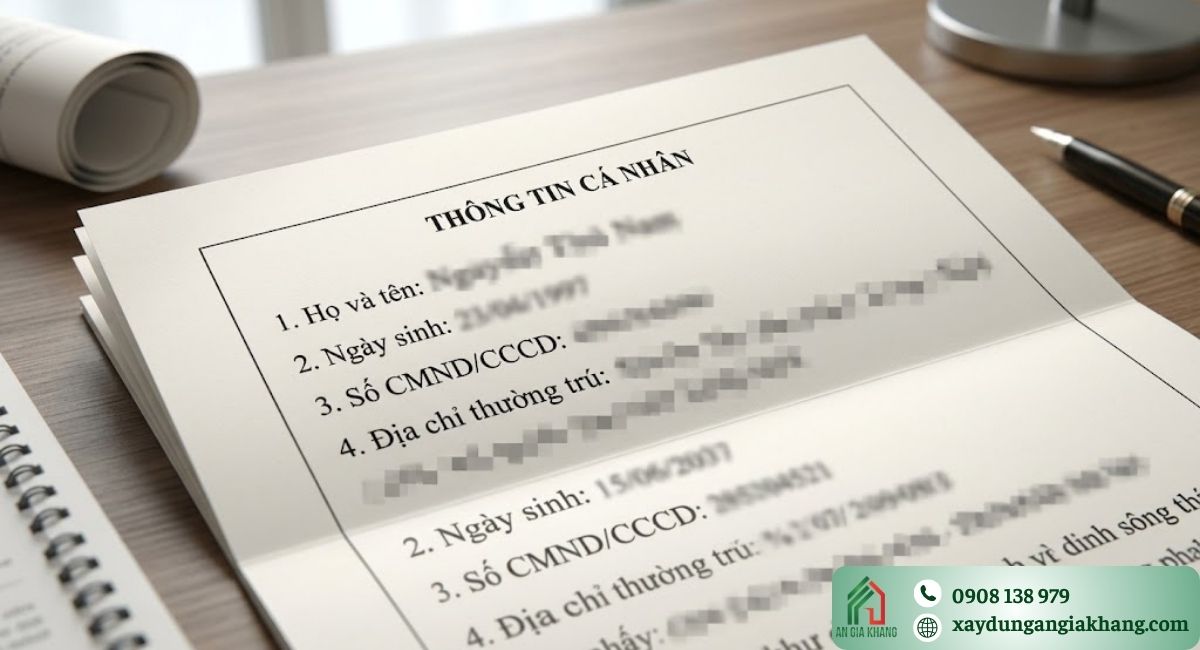thông tin cần có trong hợp đồng thi công