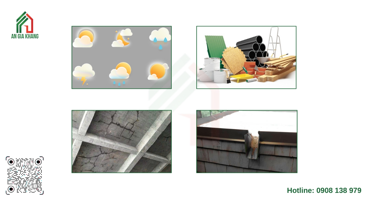 Nguyên nhân gây thấm dột ở nhà mái bằng