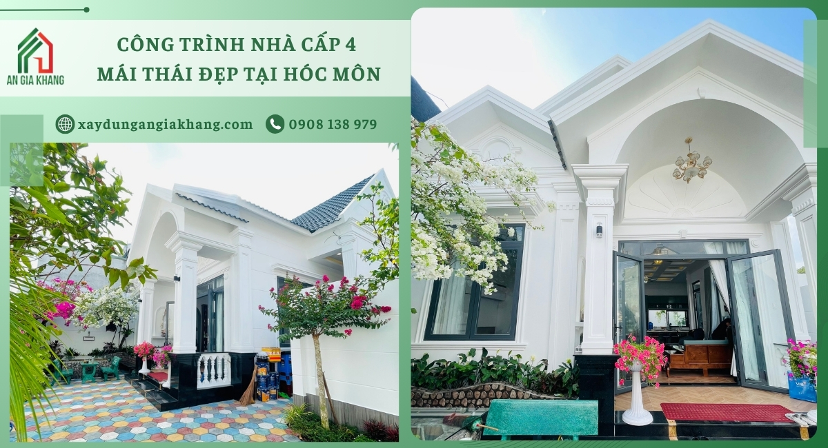 Công trình nhà cấp 4 mái thái tại Hóc Môn