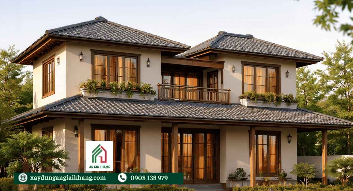 Kinh nghiệm xây nhà mái Nhật 2 tầng đẹp và bền