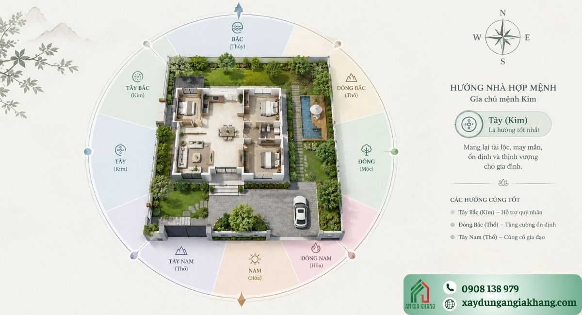 Hướng nhà không hợp với mệnh, tuổi gia chủ