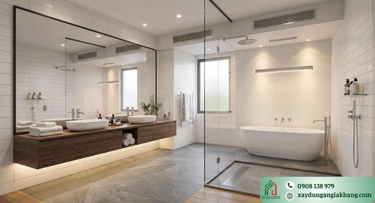 Nhà vệ sinh nằm ở trung tâm nhà