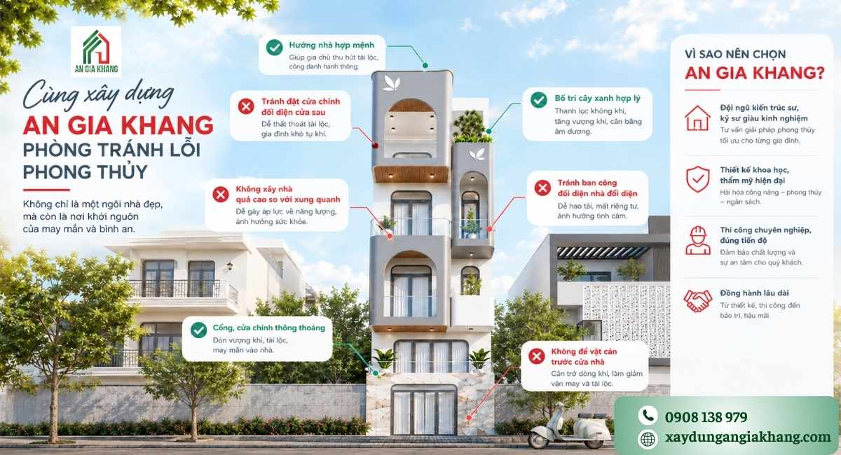Phòng tránh lỗi phong thủy từ khâu thiết kế cùng An Gia Khang