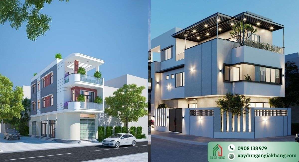 Mẫu nhà 2 mặt tiền 3 tầng