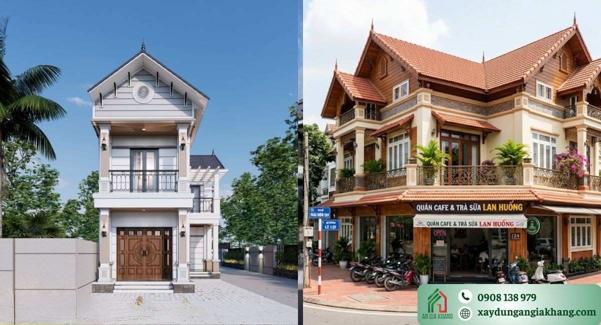Mẫu nhà 2 mặt tiền mái Thái