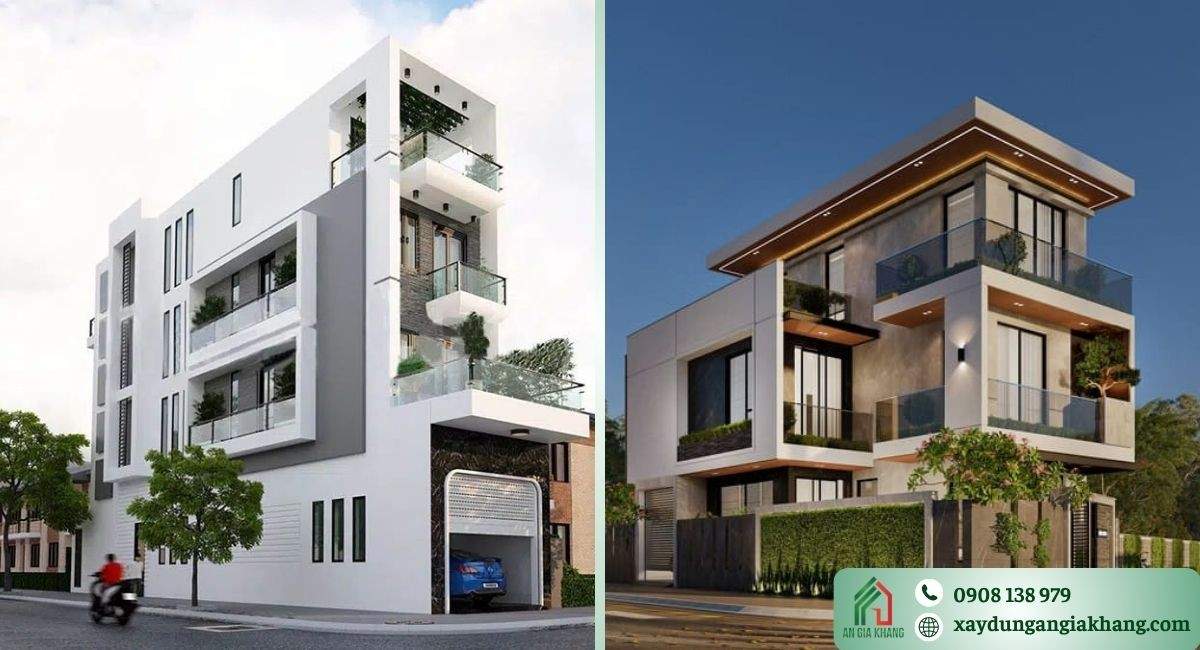 Nhà 2 mặt tiền hiện đại tối giản