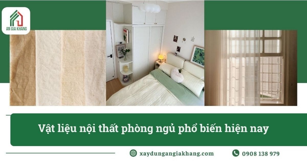 Vật liệu nội thất phòng ngủ phổ biến hiện nay