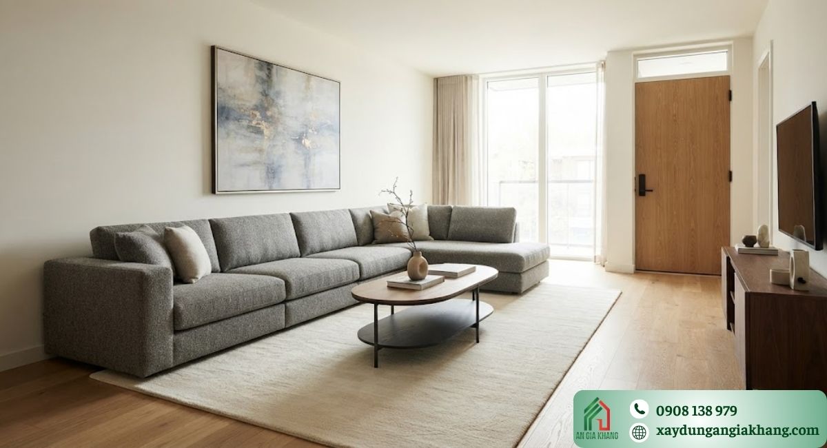 Sofa phòng khách kê tựa tường chắc chắn