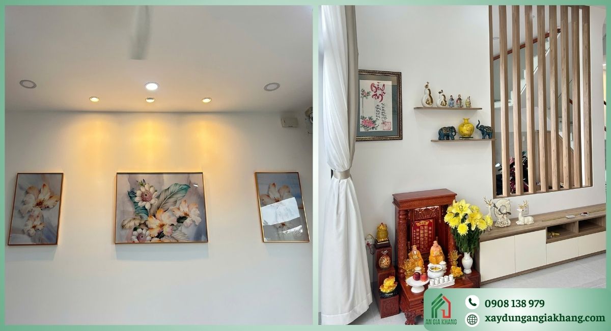 Tranh và vật phẩm trang trí trong phòng khách