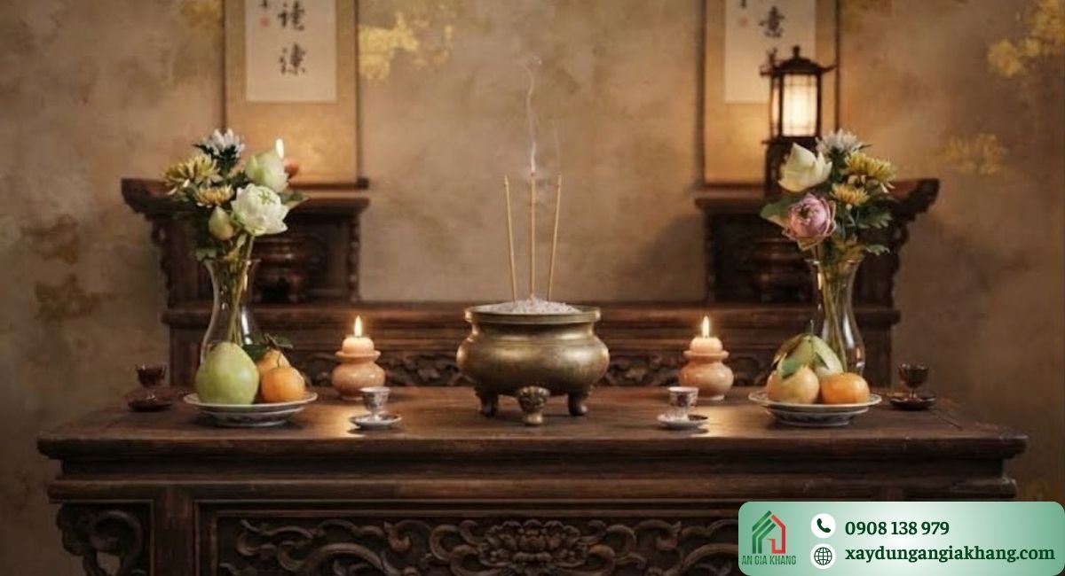 Kinh nghiệm bài trí phòng thờ gia tiên hợp phong thủy