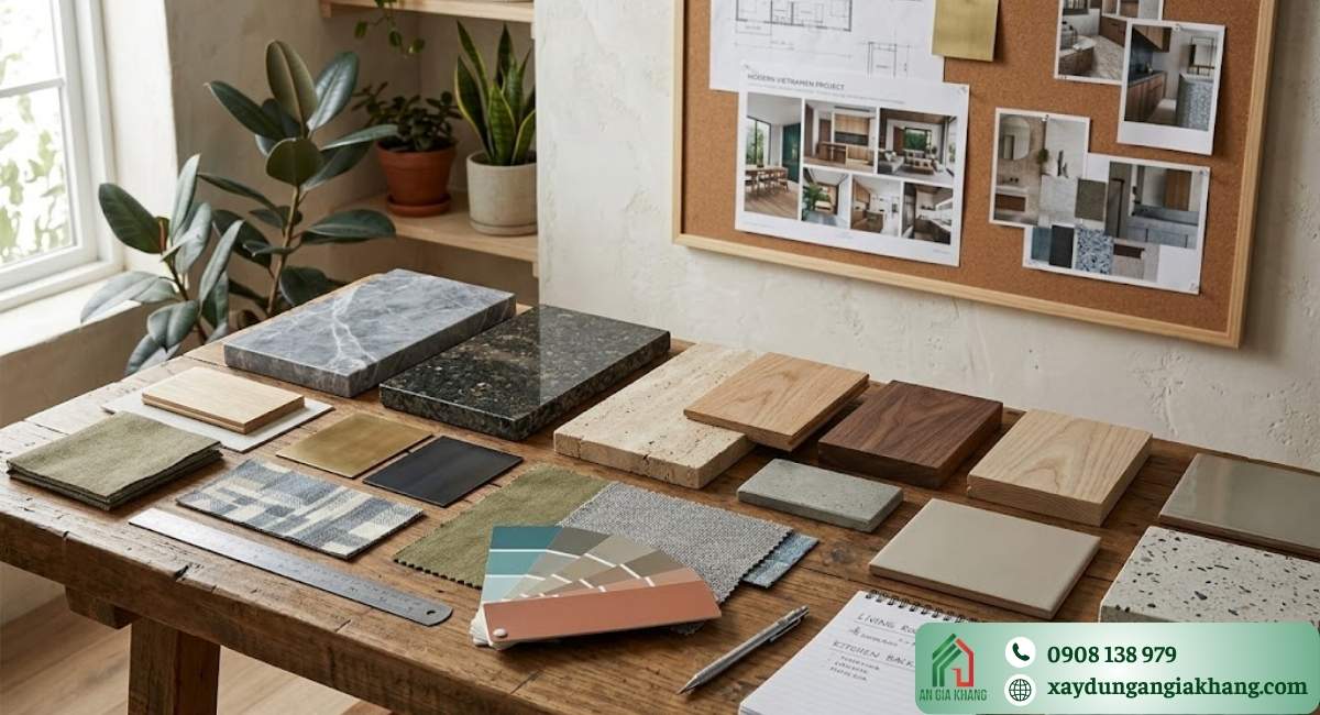 Lựa chọn vật liệu trong quy trình thi công nội thất