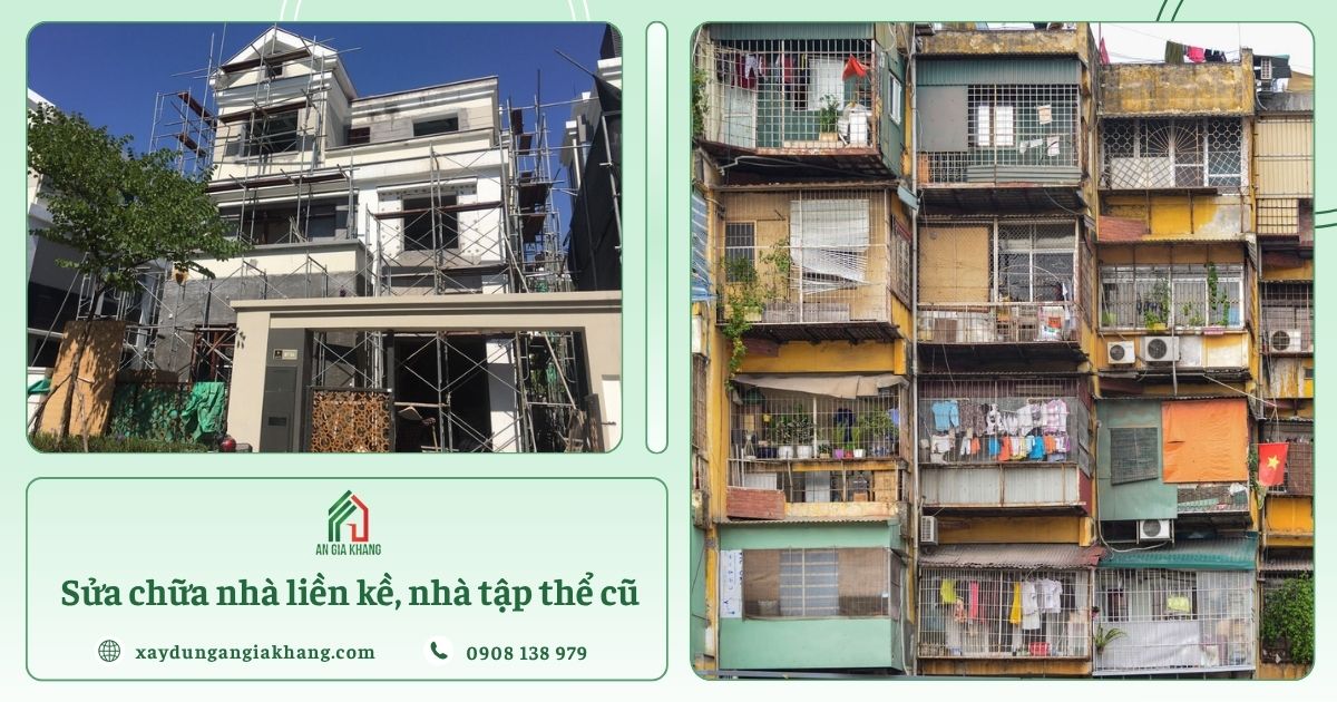 Sửa chữa nhà liền kề, nhà tập thể cũ