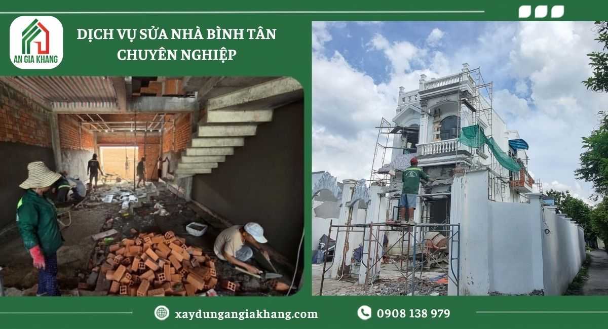 Sửa nhà Bình Tân trọn gói GIÁ RẺ và UY TÍN