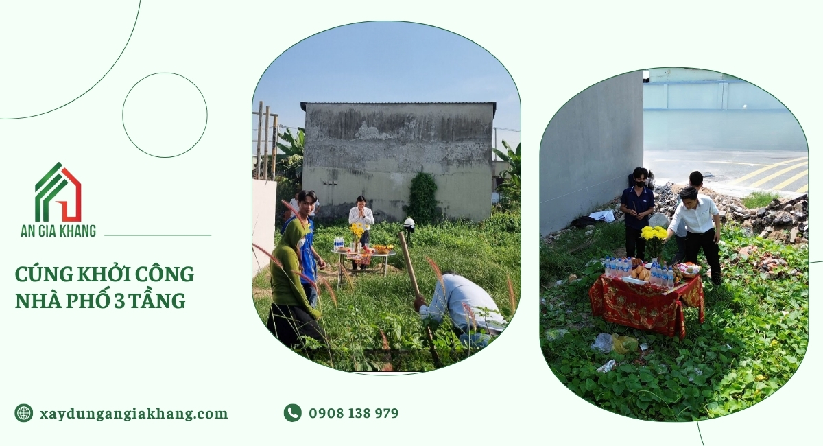 Cúng khởi công công trình thi công nhà phố 3 tầng