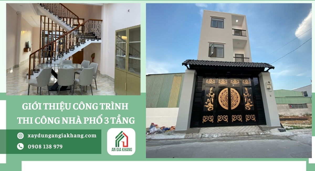 Giới thiệu công trình thi công nhà phố 3 tầng