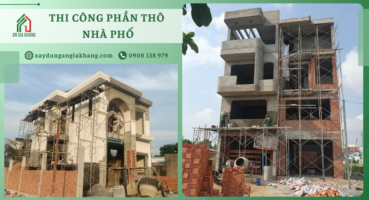 Thi công phần tô nhà phố