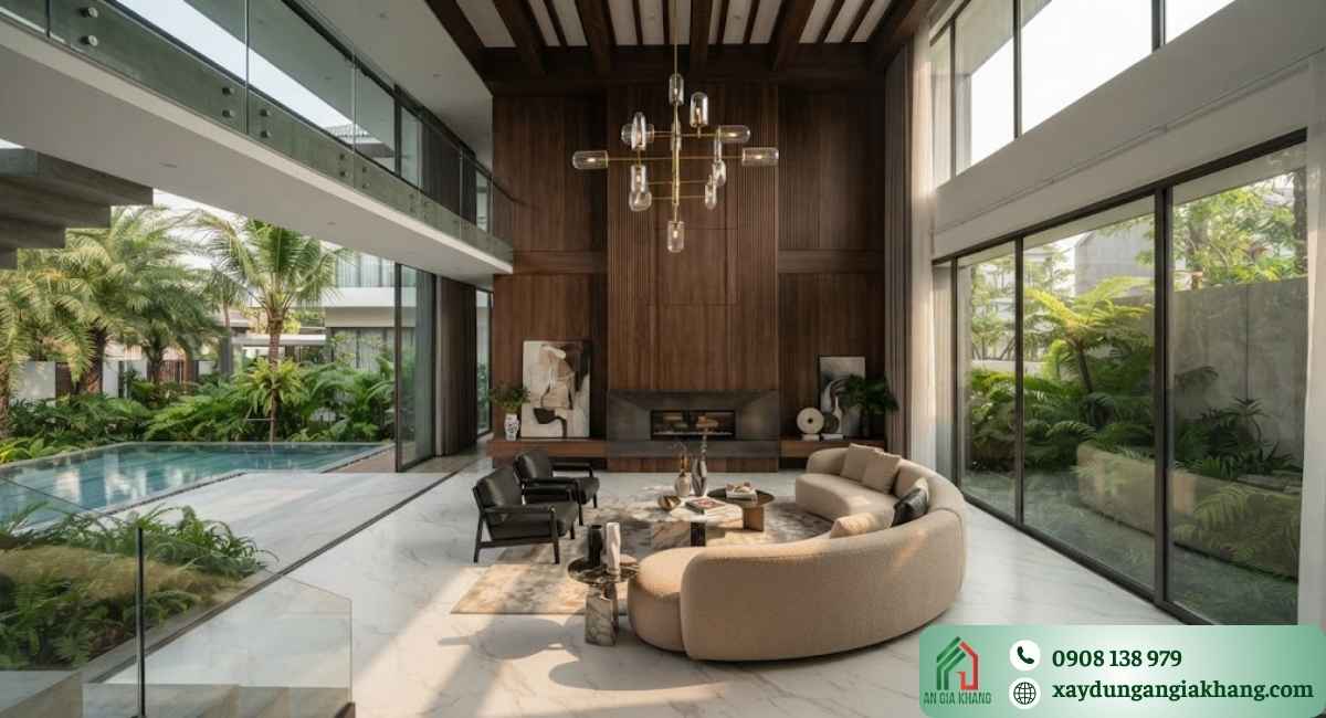 Thi công nội thất biệt thự cao cấp hiện đại
