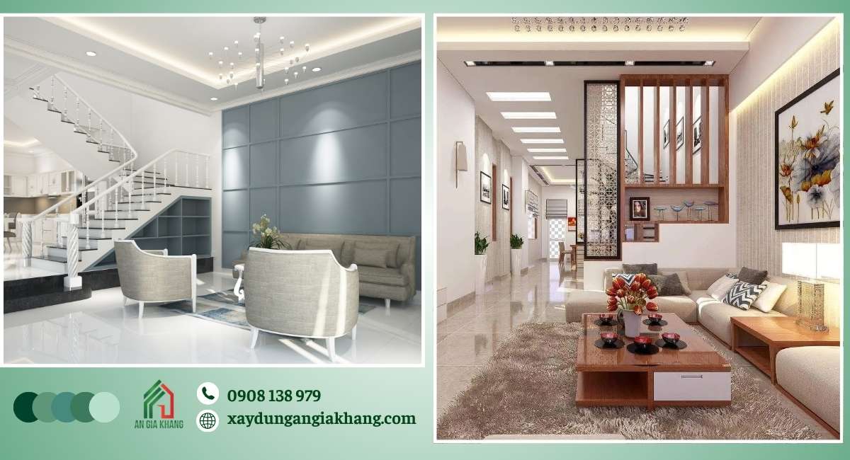 Quy trình thi công nội thất phòng khách từ thiết kế đến hoàn thiện