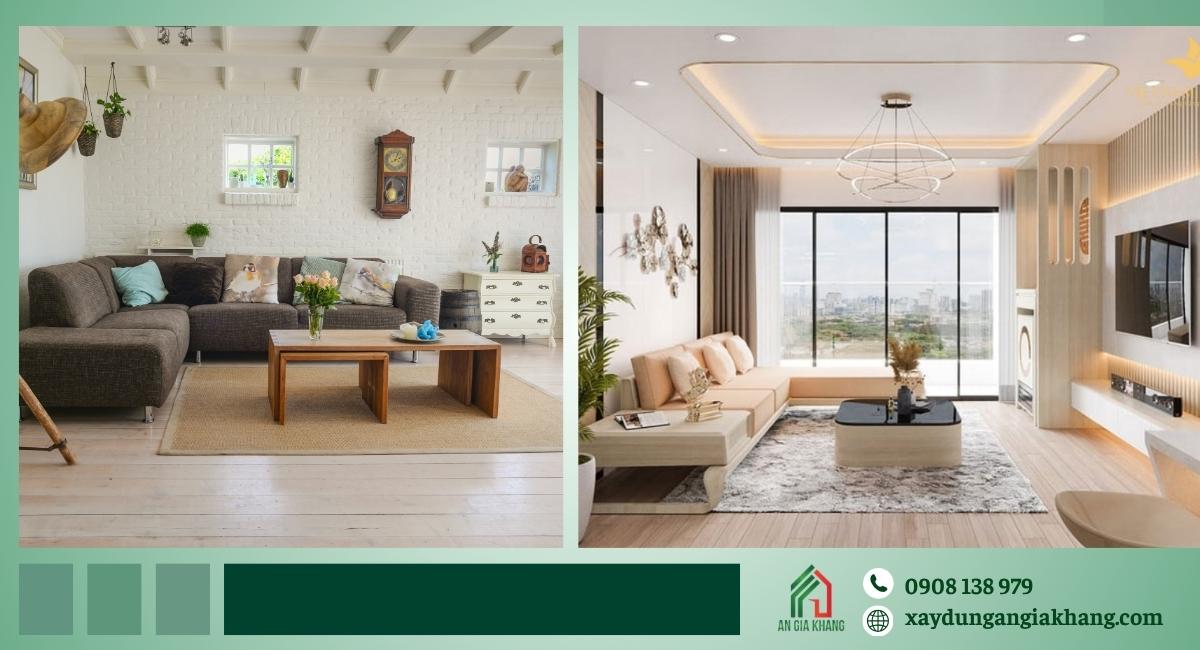 Nội thất phòng khách nhà ống tối ưu diện tích và ánh sáng