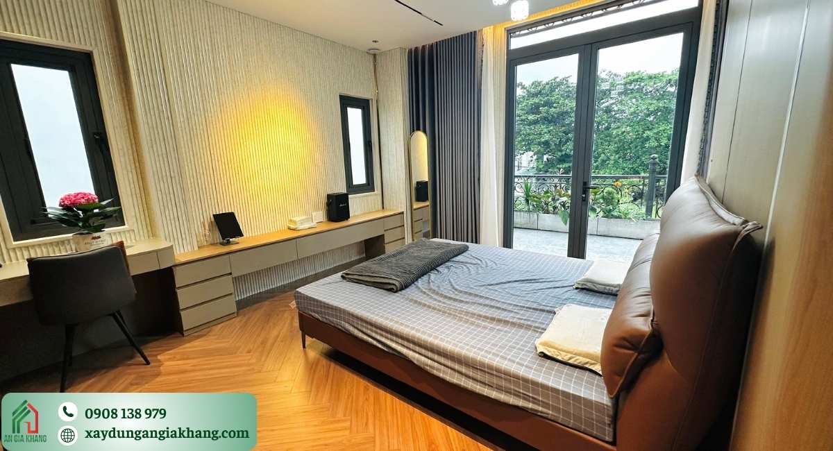 vật liệu nội thất phòng ngủ gỗ công nghiệp và gỗ tự nhiên
