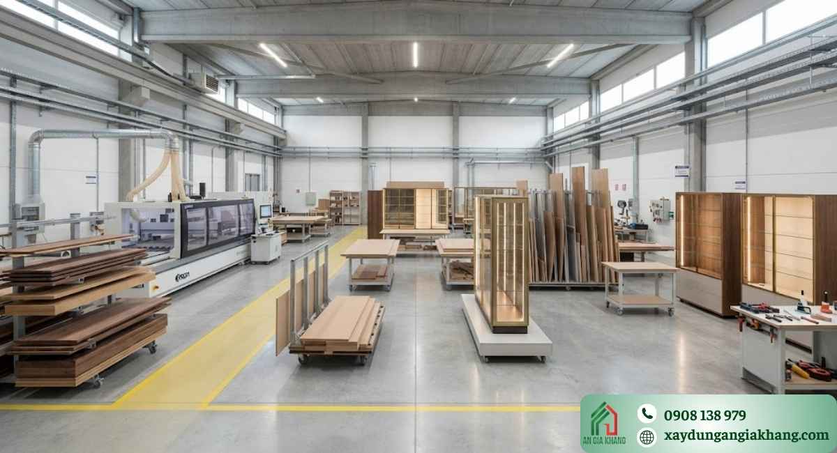Xưởng sản xuất thi công nội thất 