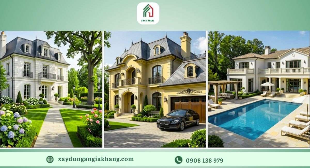 Thiết kế biệt thự kiểu Pháp theo tiện ích