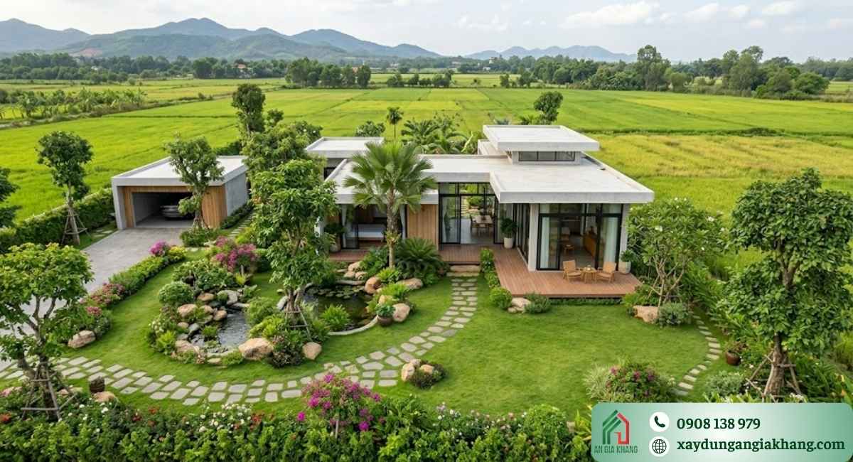 Đặc điểm trong thiết kế nhà vườn 1 tầng