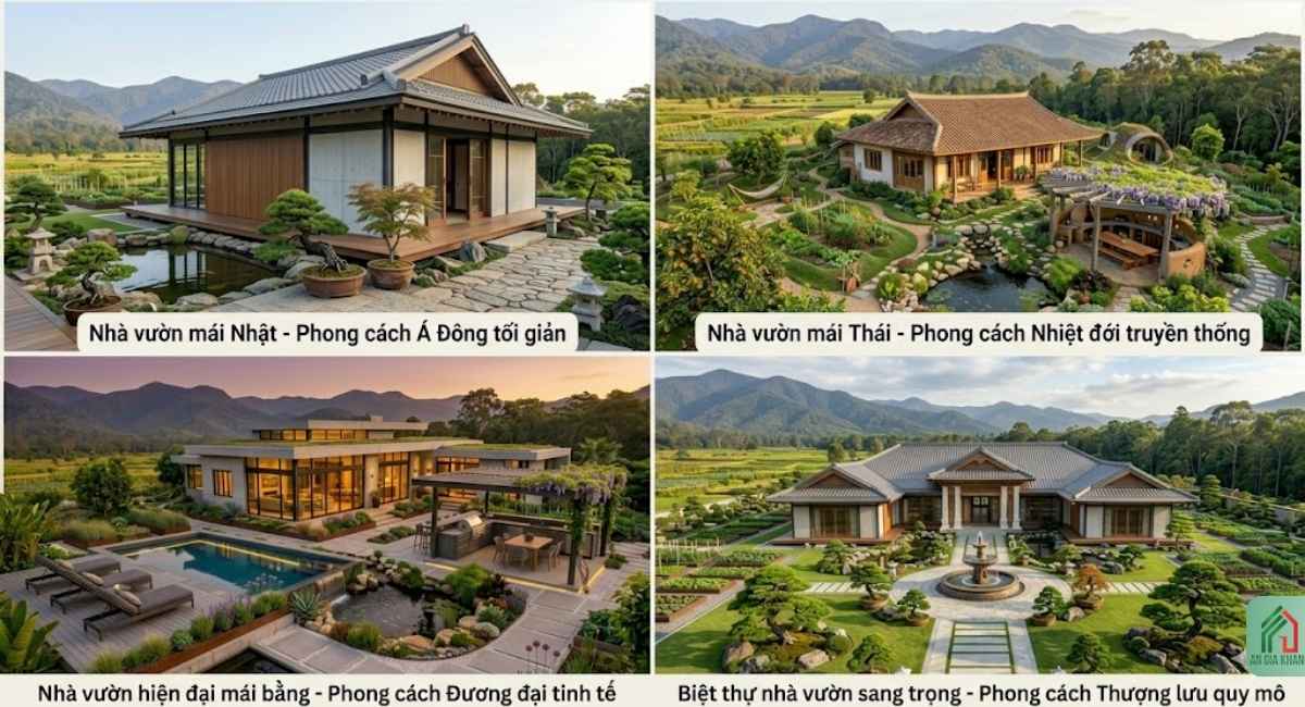 tổng hợp mẫu nhà vườn 1 tầng