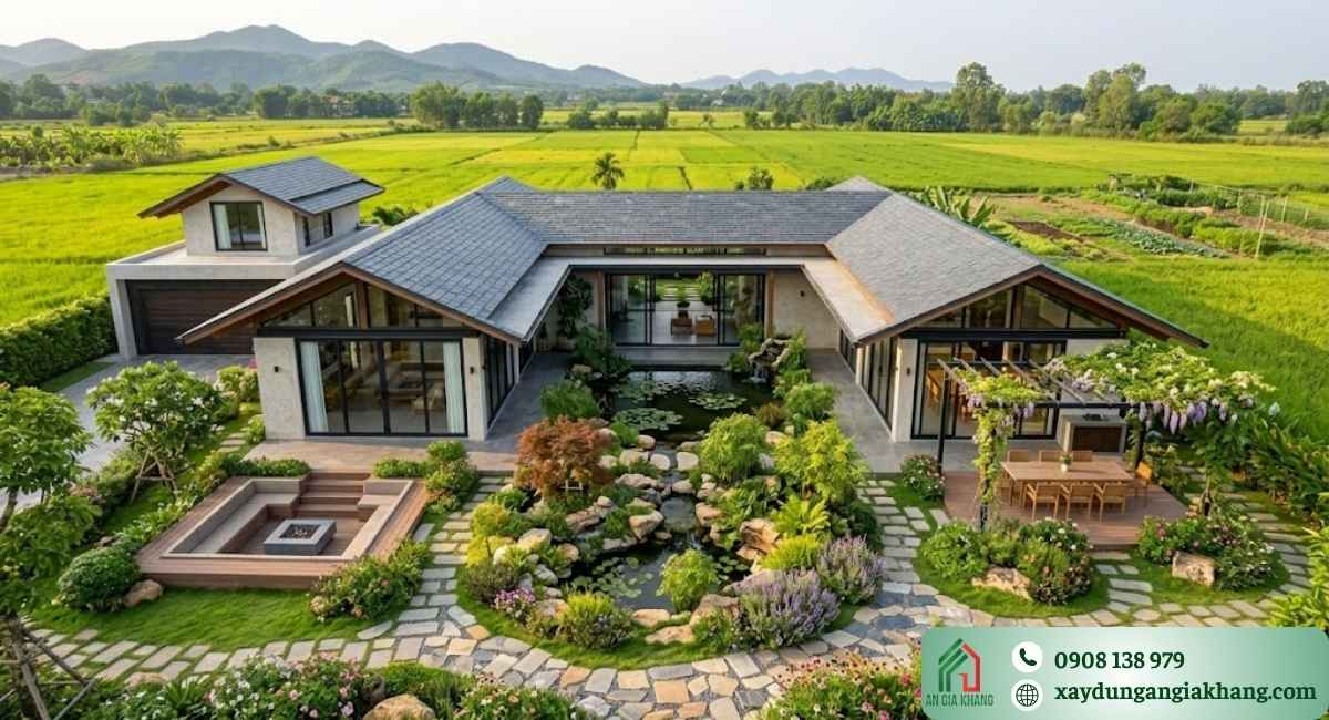 Nhà vườn 1 tầng không gian xanh