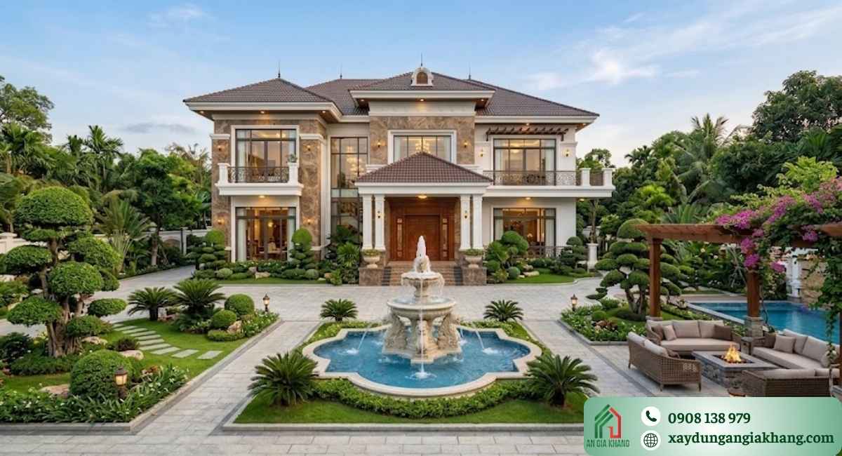 mẫu biệt thự nhà vườn 2 tầng
