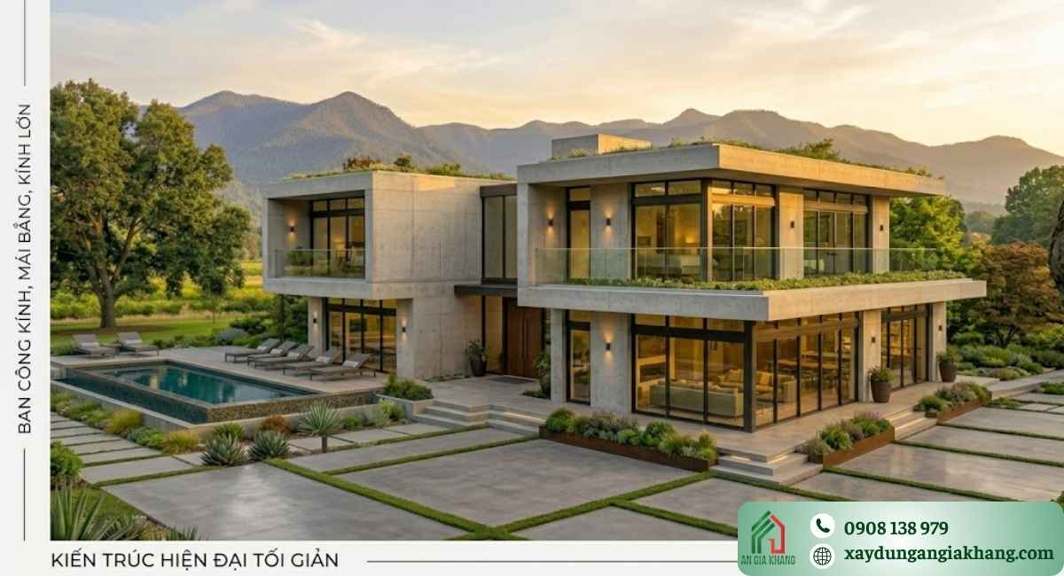mẫu thiết kế nhà vườn 2 tầng hiện đại