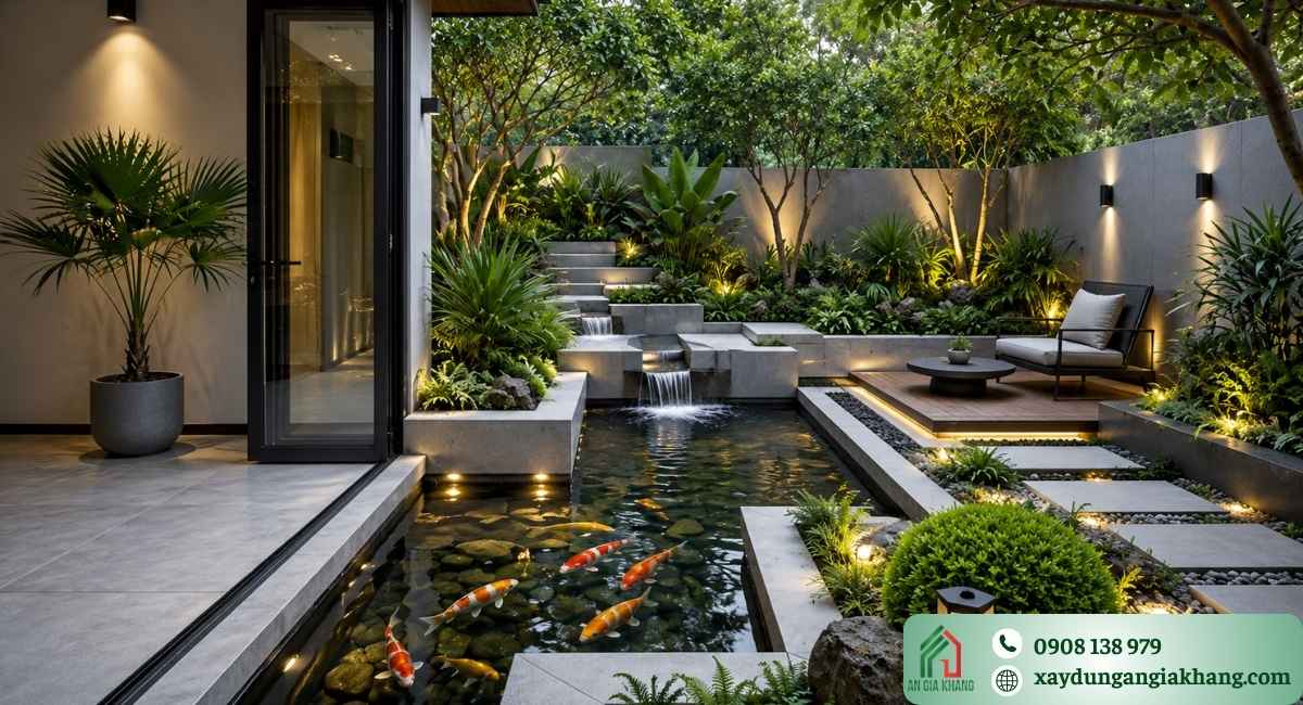 Mảng xanh trong thiết kế nhà vườn cấp 4