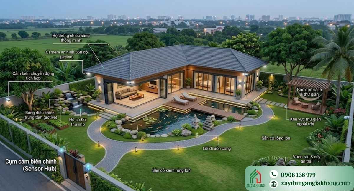 Nhà vườn cấp 4 ứng dụng công nghệ thông minh