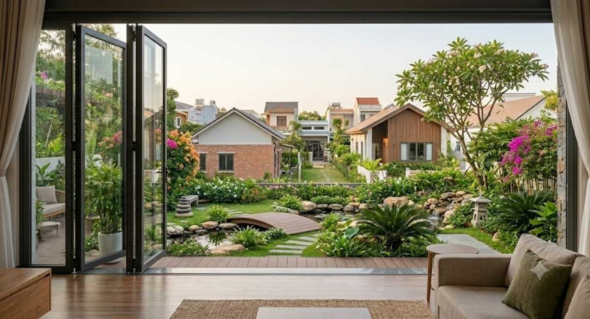 Thiết kế nhà vườn cấp 4 không gian mở