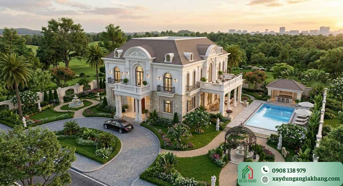 Thiết kế nhà vườn tân cổ điển đẹp và sang trọng