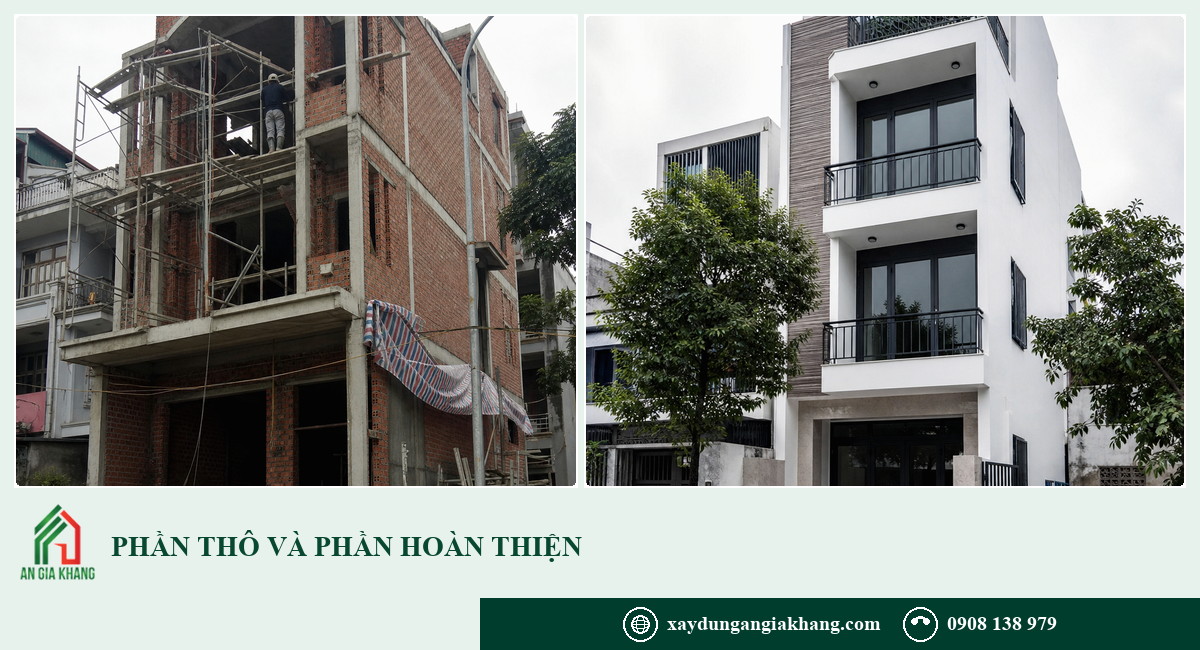 Phân biệt phần thô và hoàn thiện