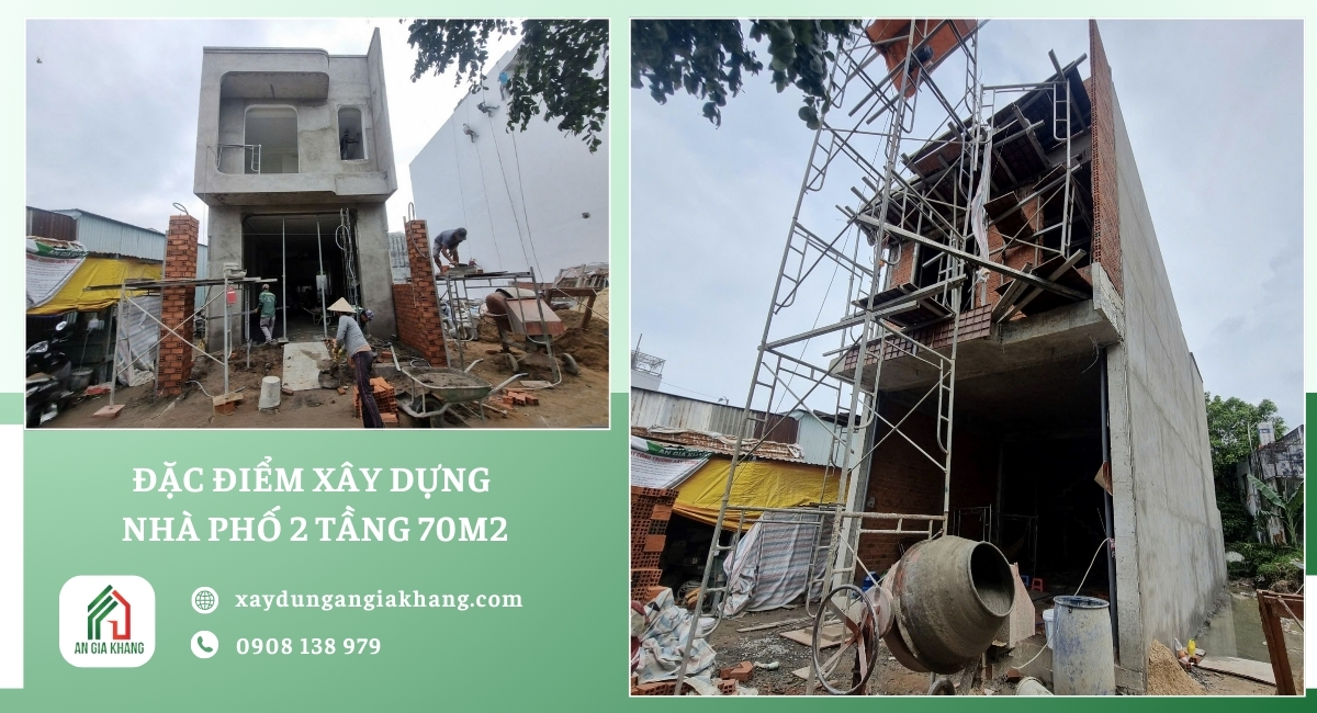 Đặc điểm xây dựng nhà phố 2 tầng 70m2