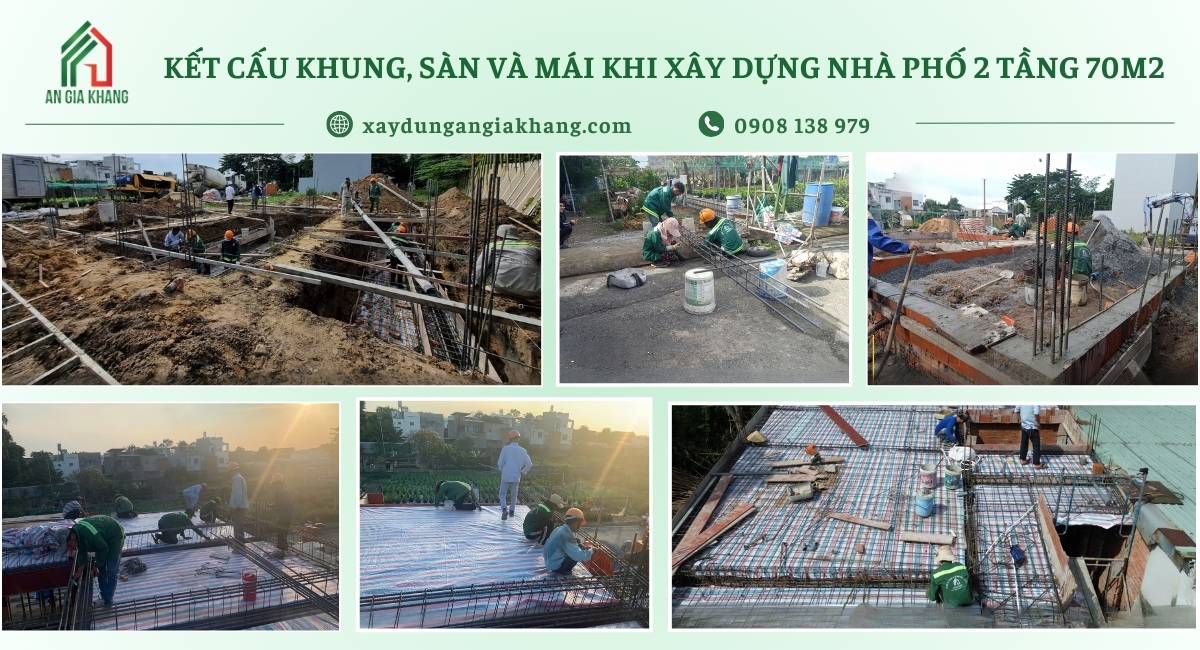 Kết cấu khung, sàn, mái nhà phố